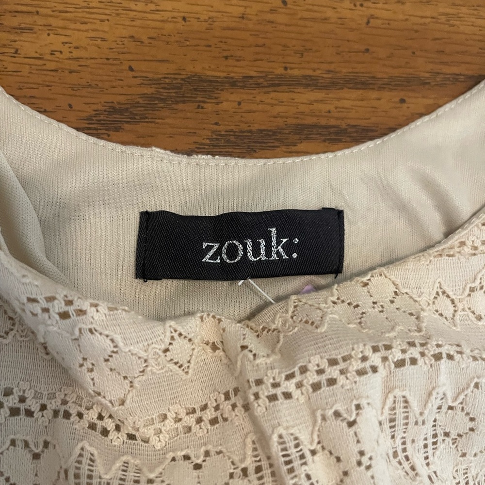 Zouk beige dress, size small.